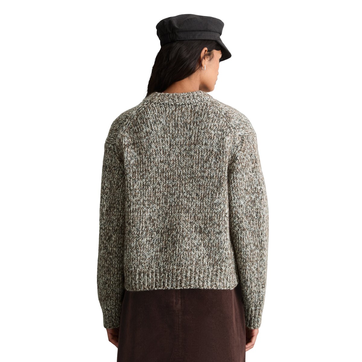Cardigan zippé coupe décontractée en mélange de laine vierge et de laine d'alpaga beige, MARC O’POLO DENIM