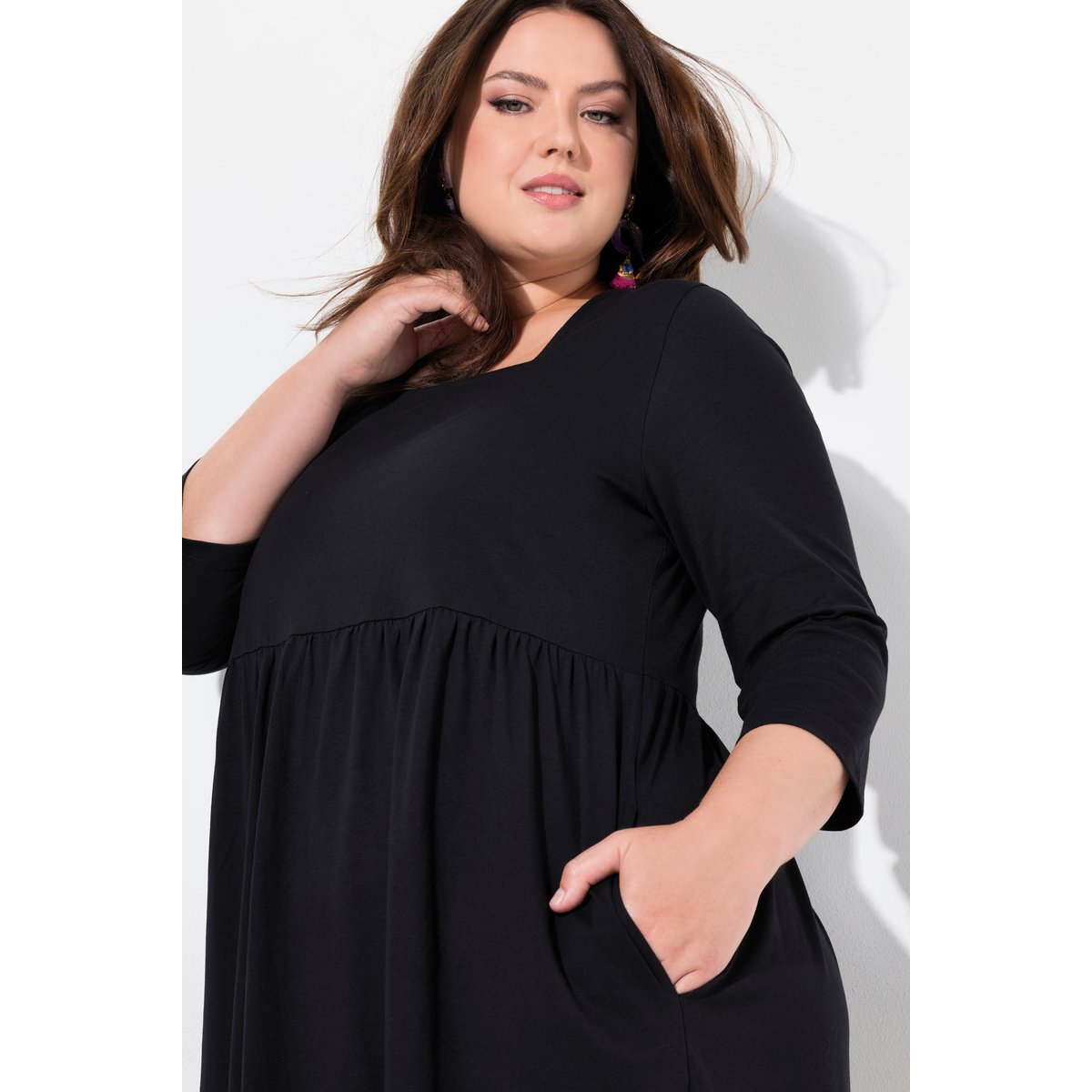 Robe évasée en jersey noir, ULLA POPKEN
