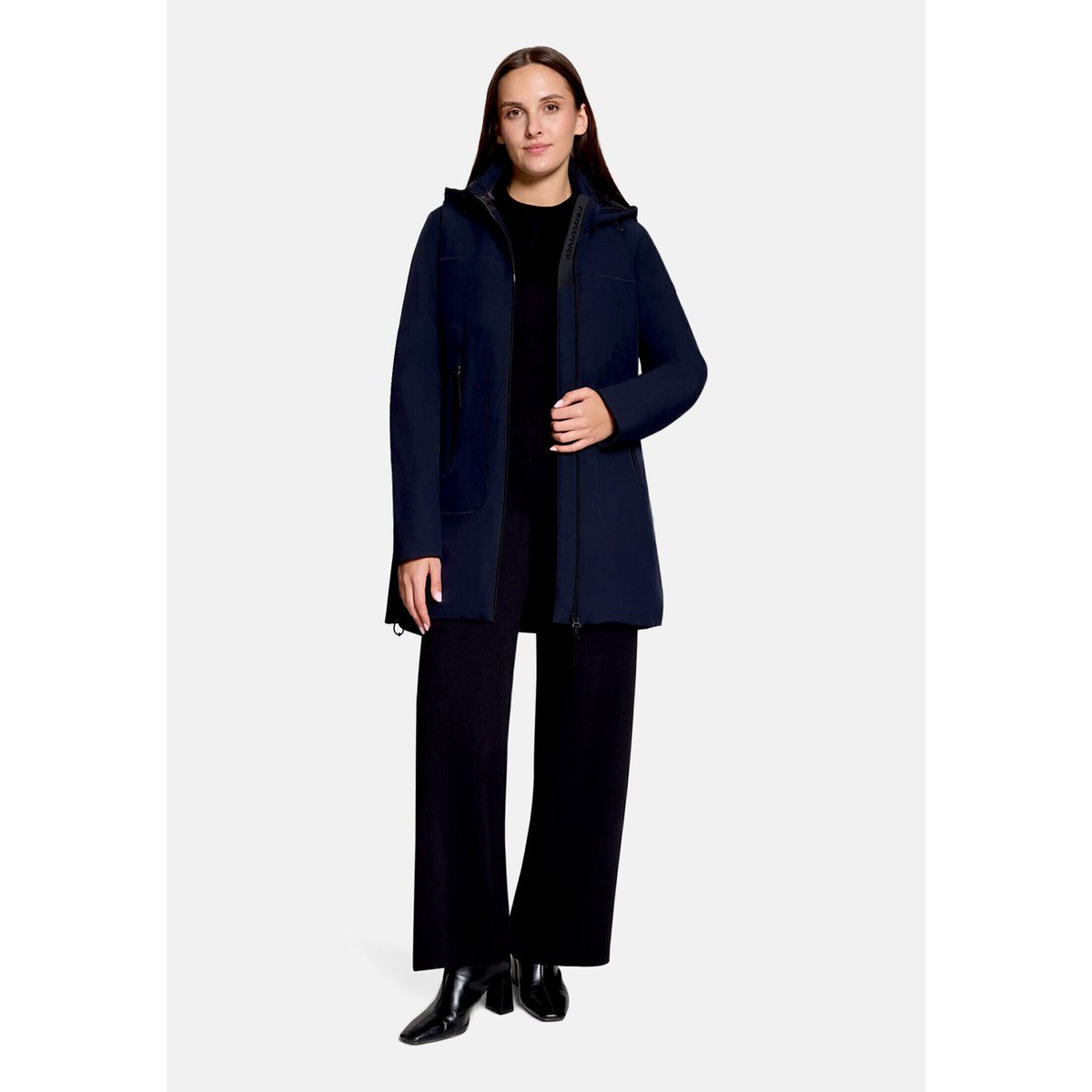 Veste outdoor à capuche amovible bleu foncé, BETTY BARCLAY