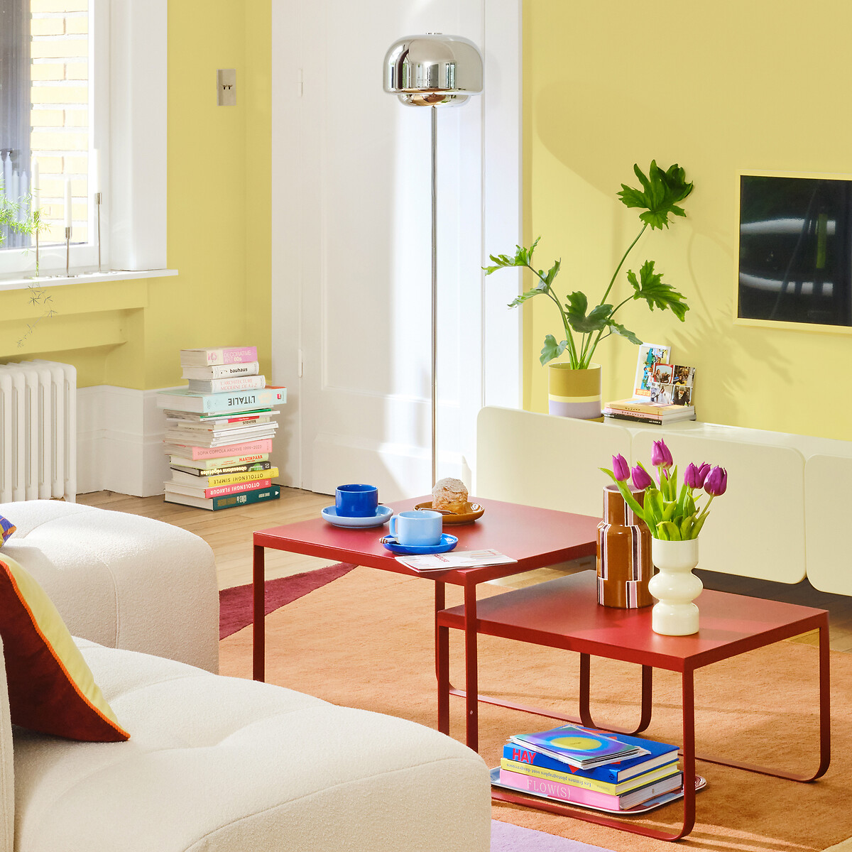 Lot de 4 tasses et sous-tasses, en grès émaillé, VETORI multicolore, LA REDOUTE INTERIEURS