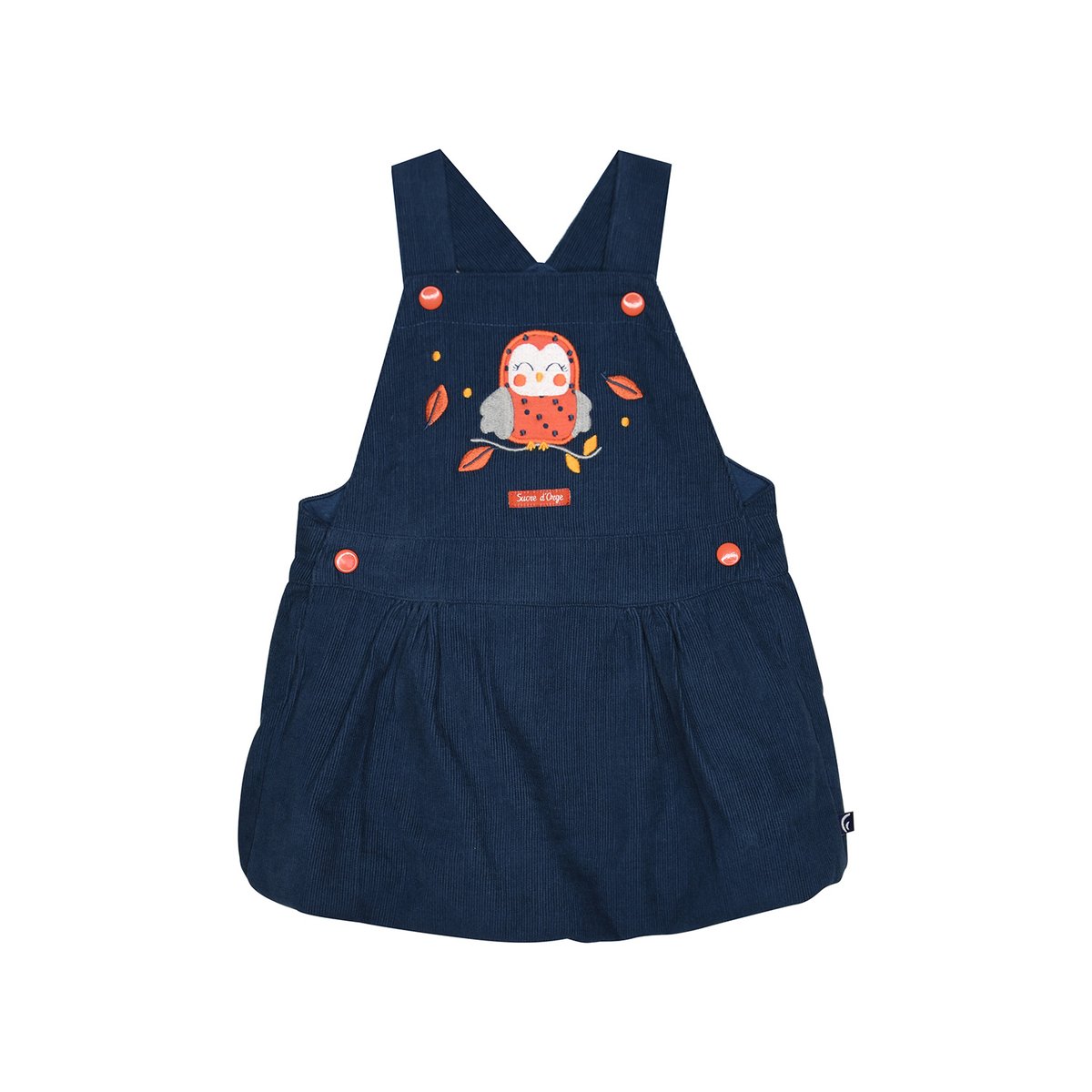 Tee shirt robe iseult velours cotele bebe bleu, SUCRE D'ORGE