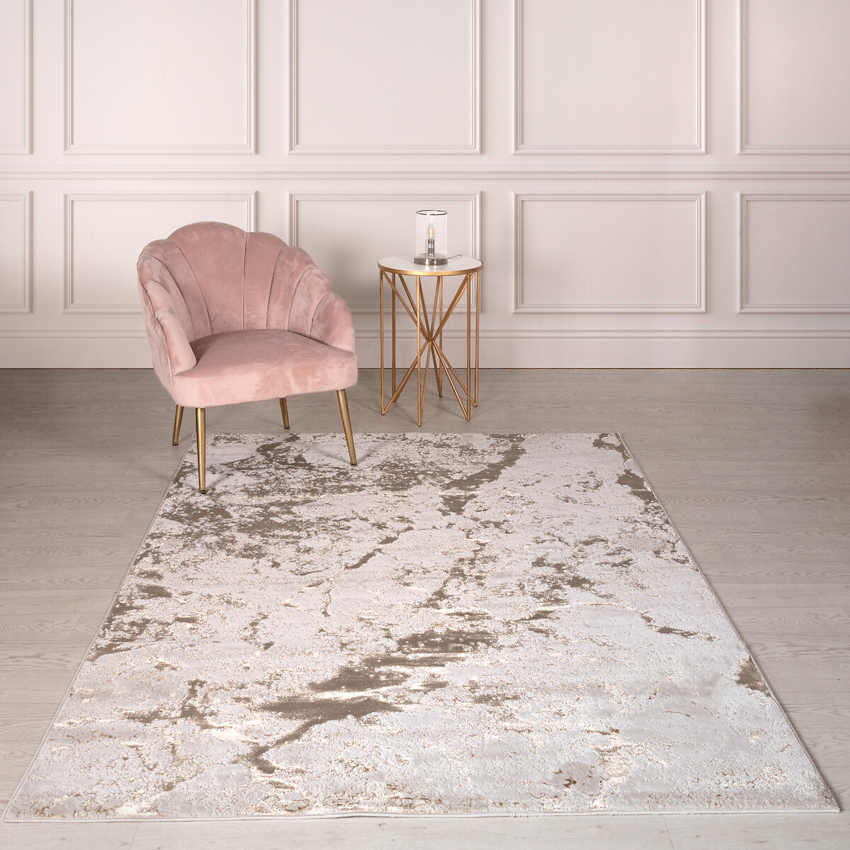 Marbled Metallic Champagne Rug champagne, SO'HOME