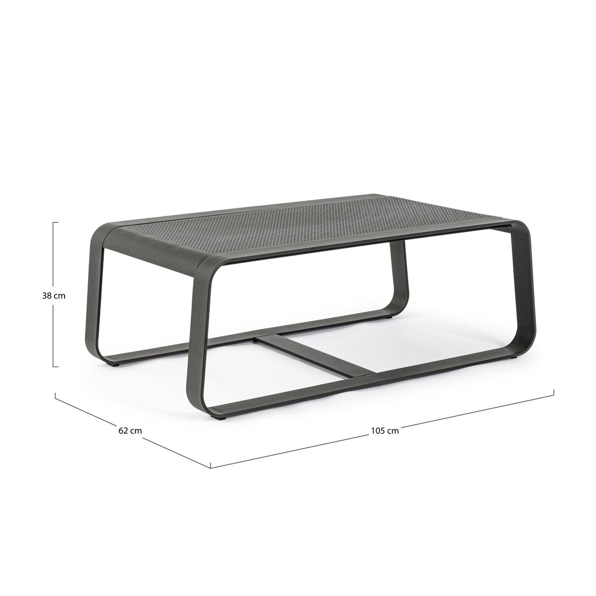 Table basse de jardin rectangulaire en métal L105 - ETRETAT anthracite, HELLIN, DEPUIS 1862