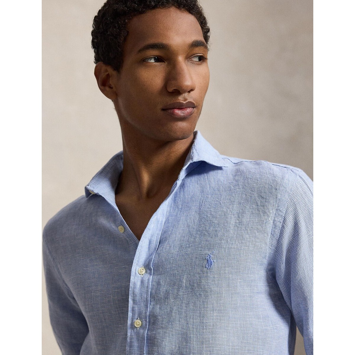 Camisa de lino, Custom Fit azul/blanco, POLO RALPH LAUREN