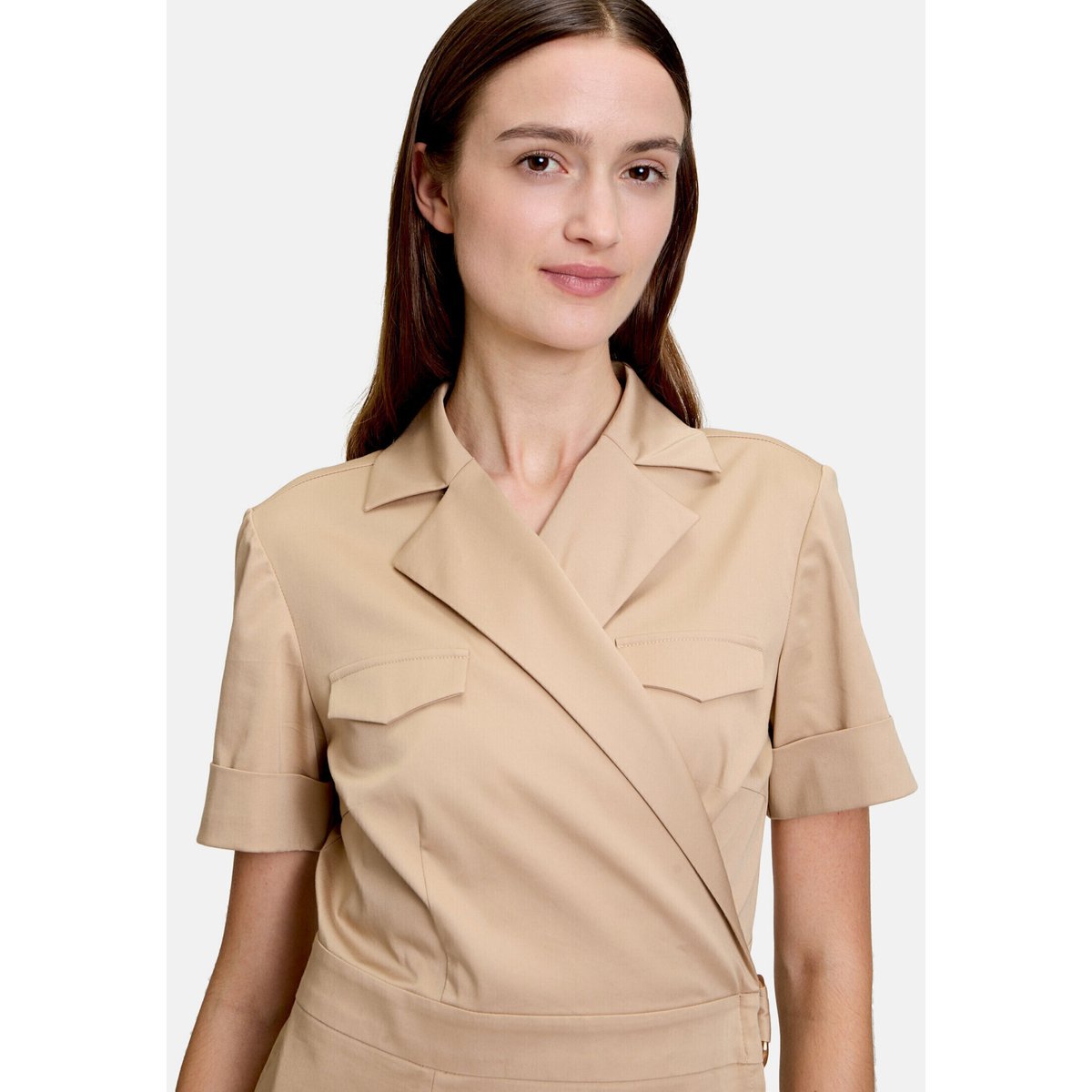 Robe portefeuille à col light taupe, BETTY & CO