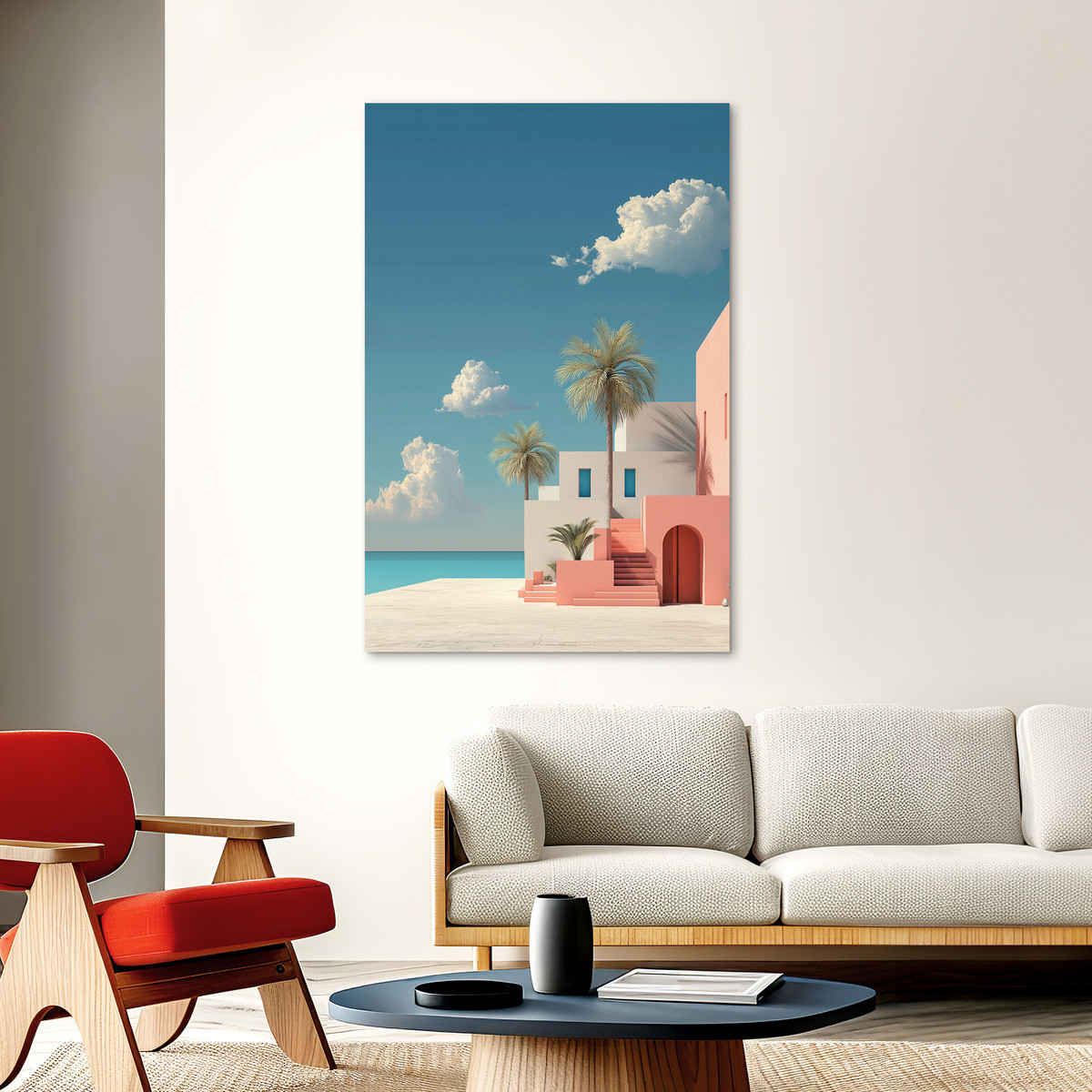 Tableau Sur Toile Architecture Des Îles RÉTRO VINTAGE tableaux sur toile-bleu, CEANOTHE