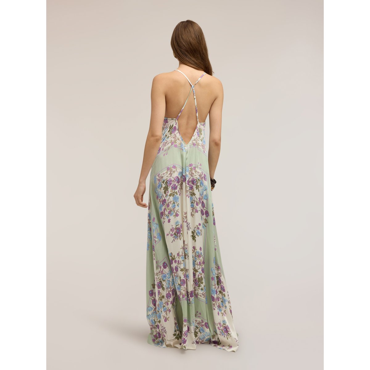 Robe longue imprimée blanc, MOTIVI