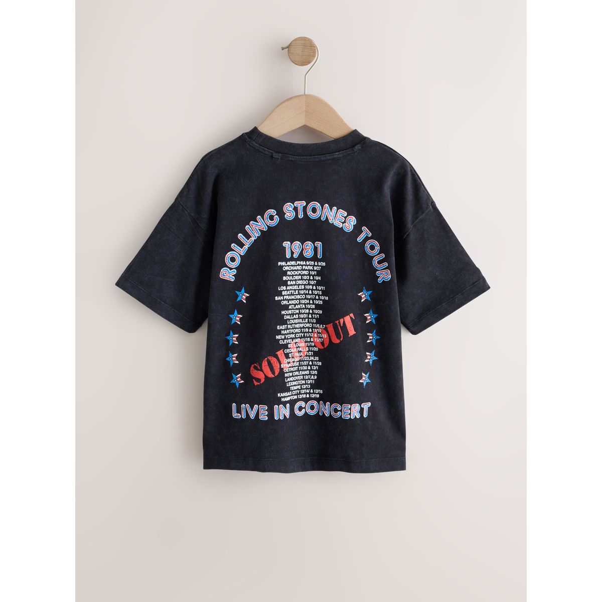 T-shirt avec bande rolling stones délavés au noir, NEXT