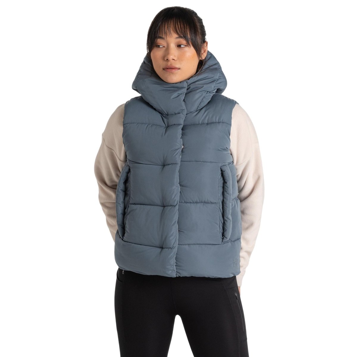 Veste matelassée sans manches à capuche EILISH gris bleu, CRAGHOPPERS