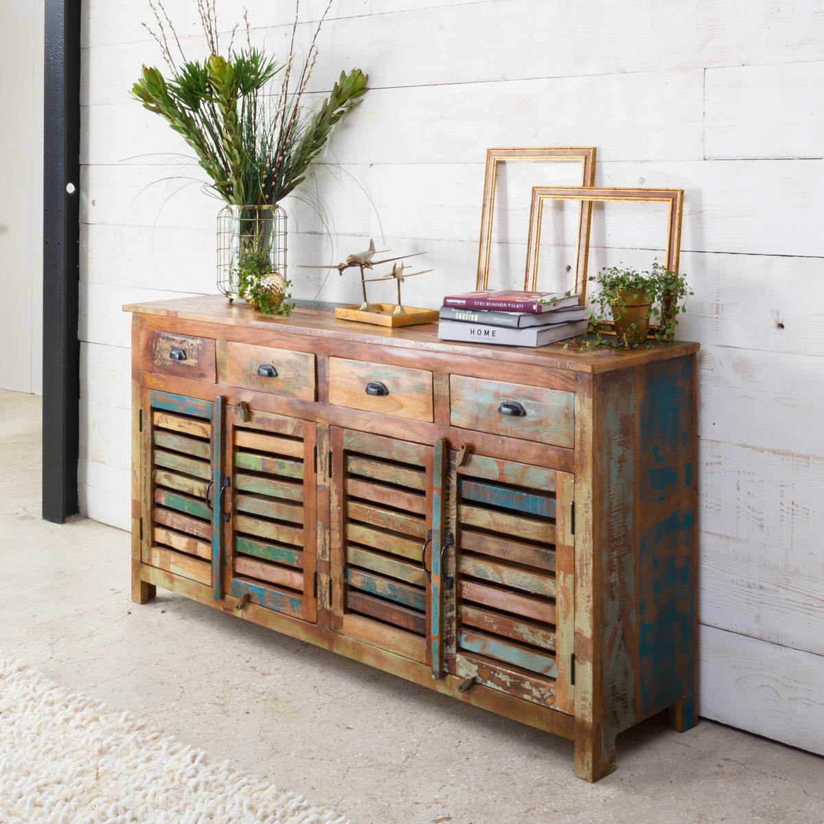 Buffet en bois massif ETHNIK multicolore, MADE IN MEUBLES 