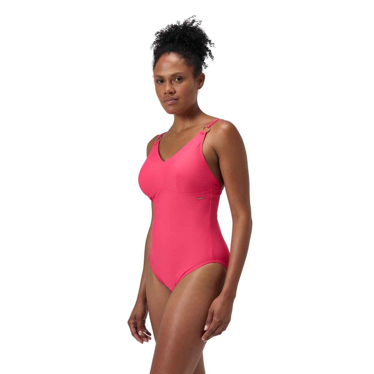 Maillot de bain 1 pièce à bretelles fines ajustables et col V rose, SPEEDO