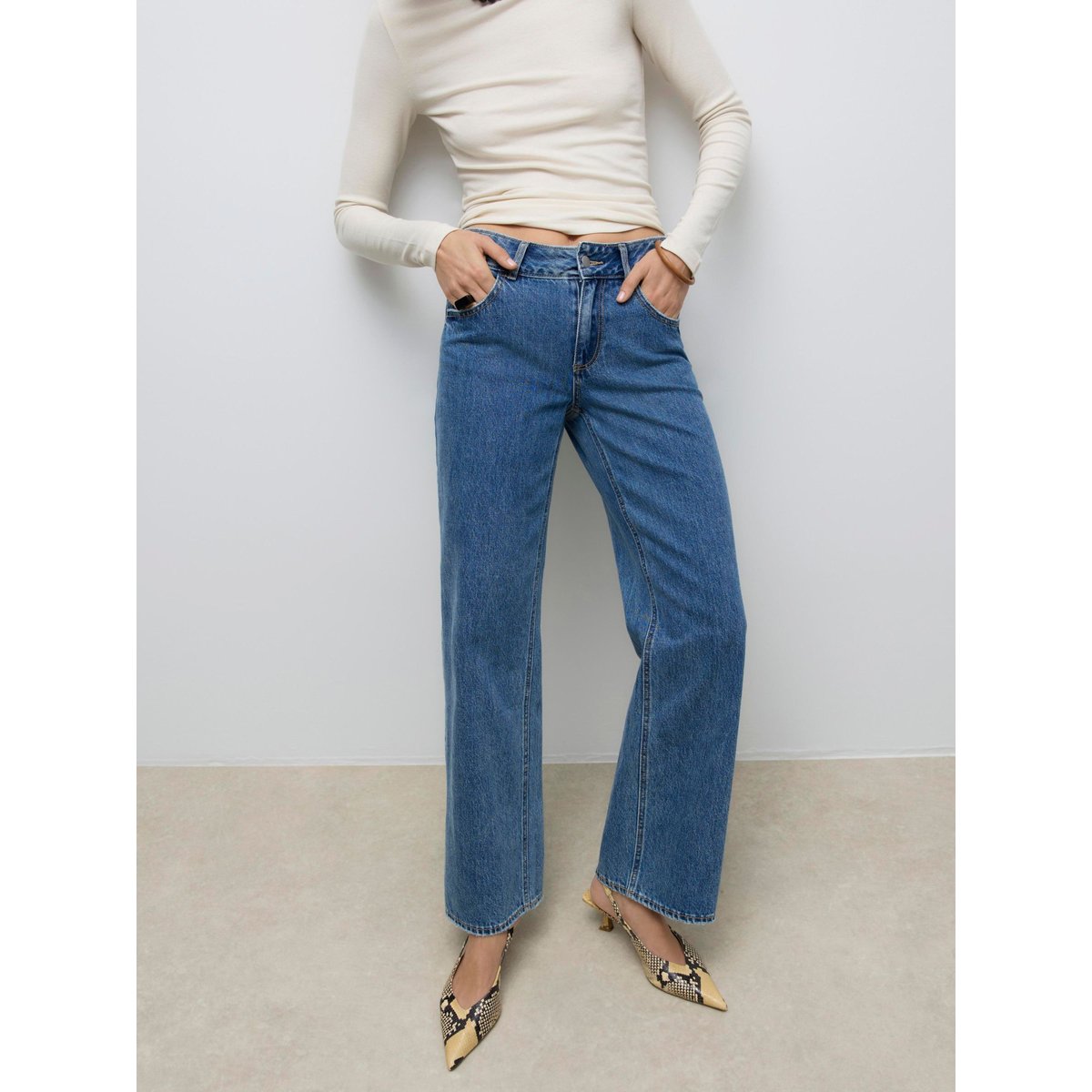 Jean À Coupe Large medium blue denim, VERO MODA
