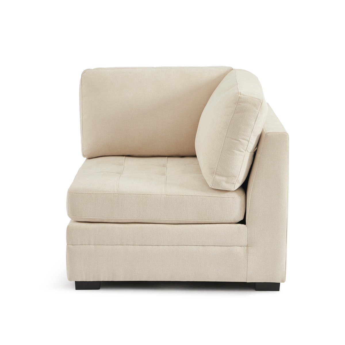 Chauffeuse d'angle 1 place en tissu BILLIE beige, SORELH