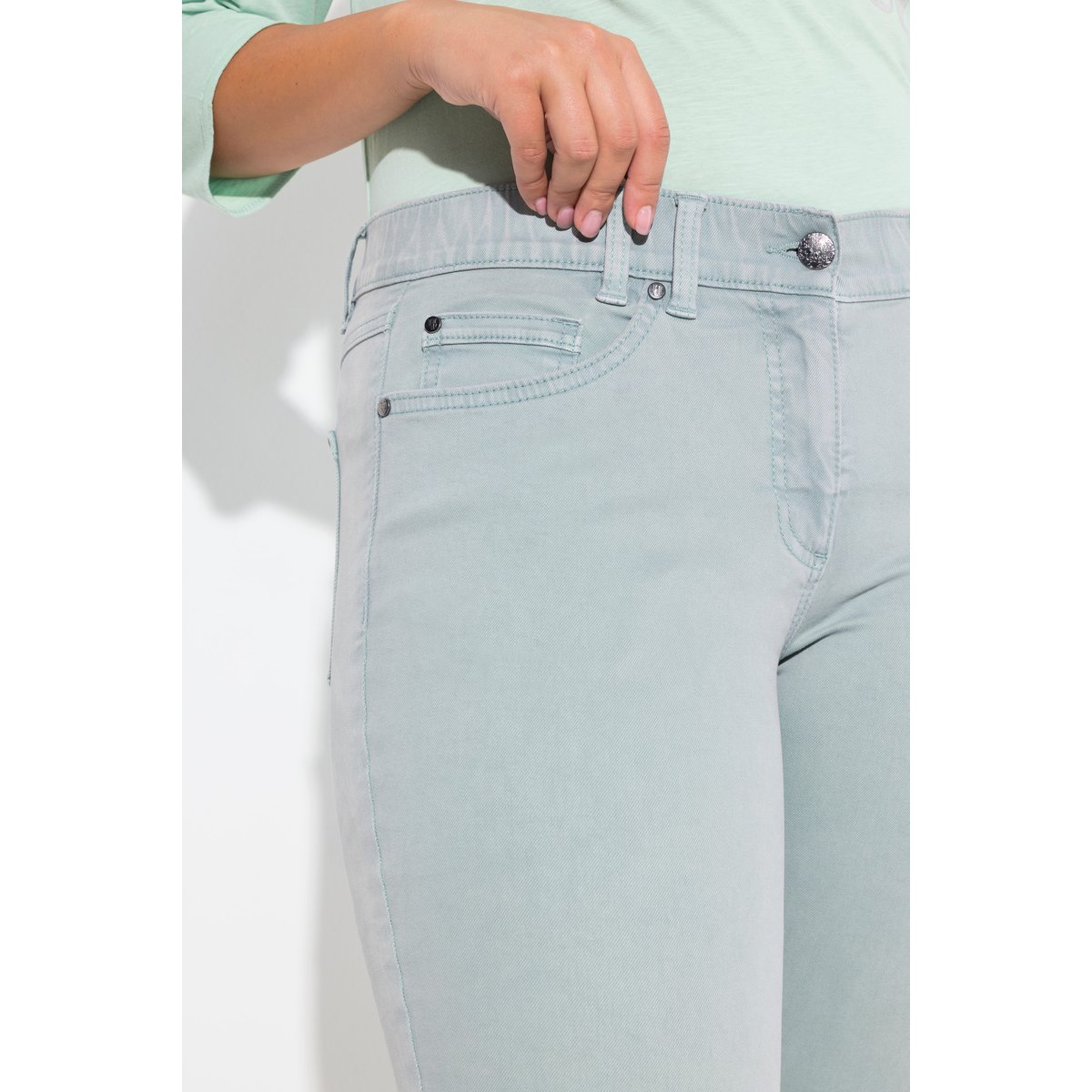Jean Sarah 5 poches vert mousse clair, ULLA POPKEN