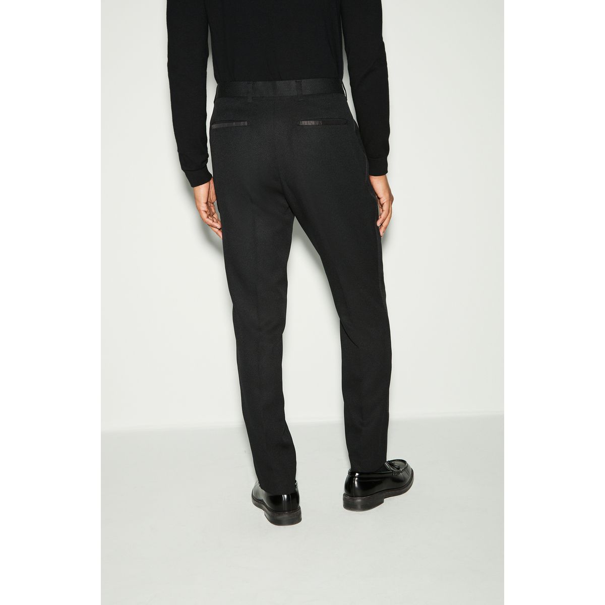Pantalon de smoking texturé avec bande noir, NEXT