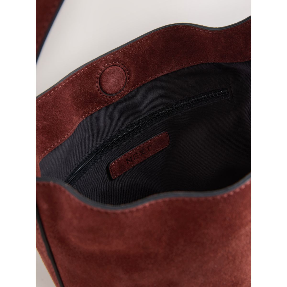 Sac seau porté épaule en cuir souple marron rouille, NEXT