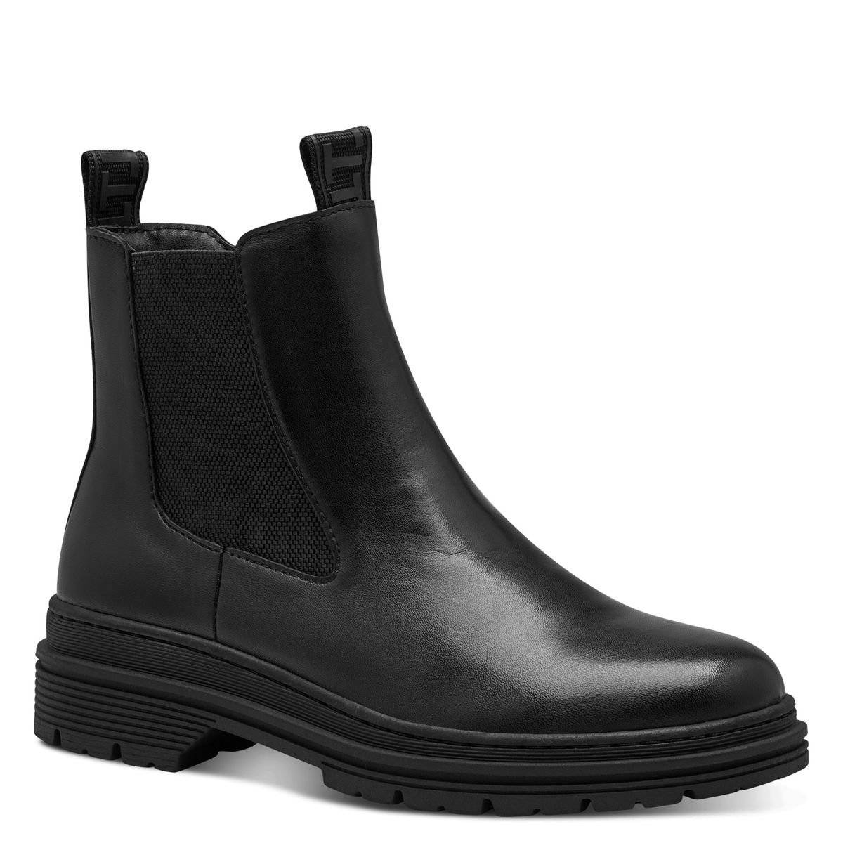 Bottine Chelsea en cuir noir cuir, TAMARIS