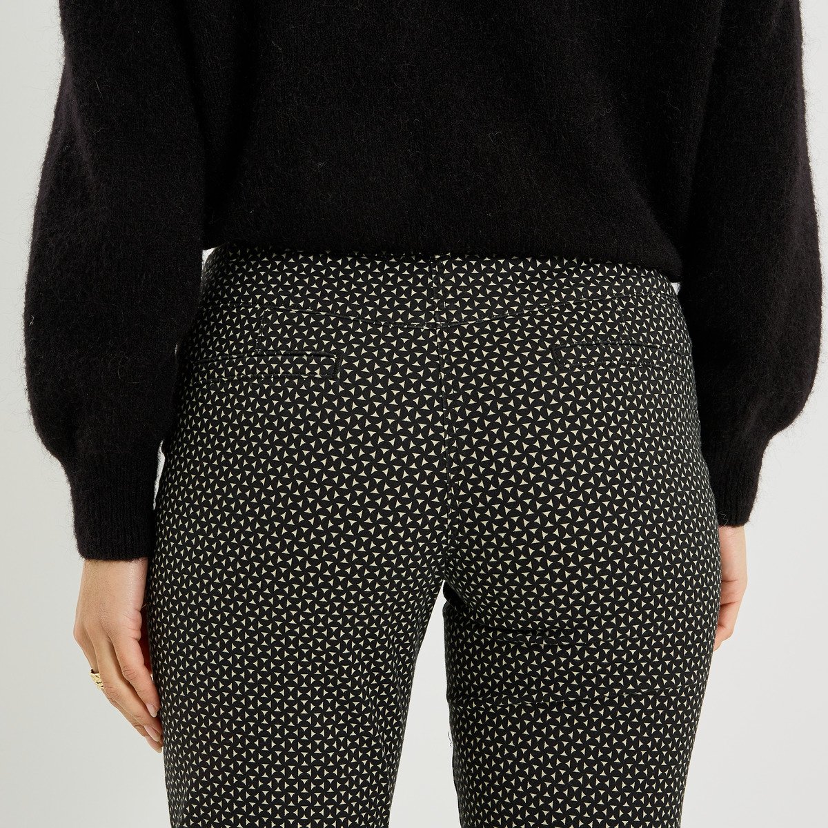 Pantalon chino imprimé noir, GRAIN DE MALICE