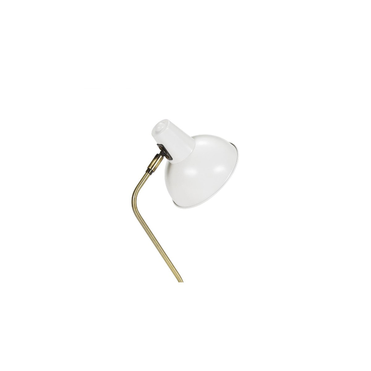 Lampe de bureau métal blanc et laiton doré - 20x15x38cm blanc, WADIGA