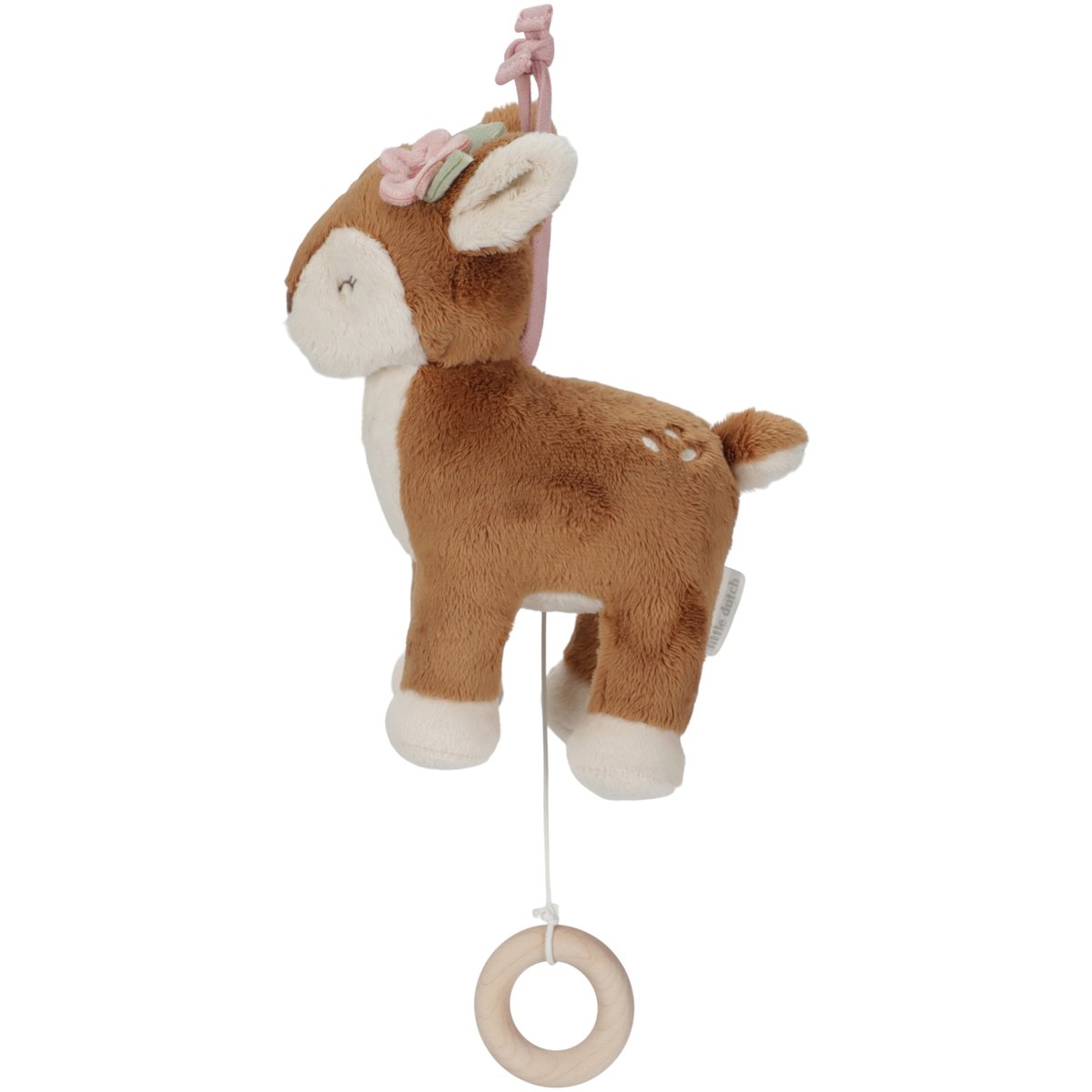 Peluche musicale rose, beige, marron, LITTLE DUTCH