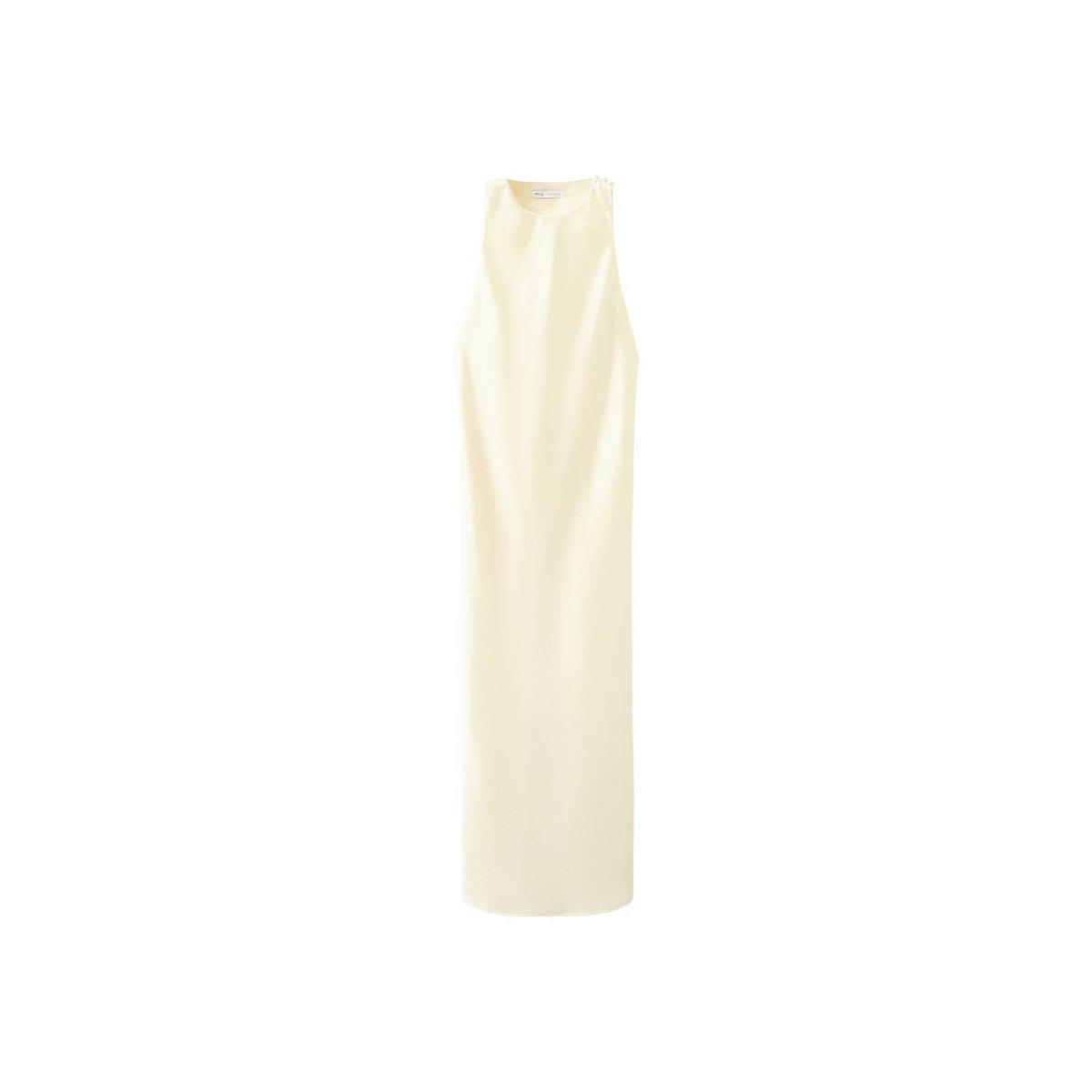 Robe satinée à détails sur le dos jaune pastel, MANGO