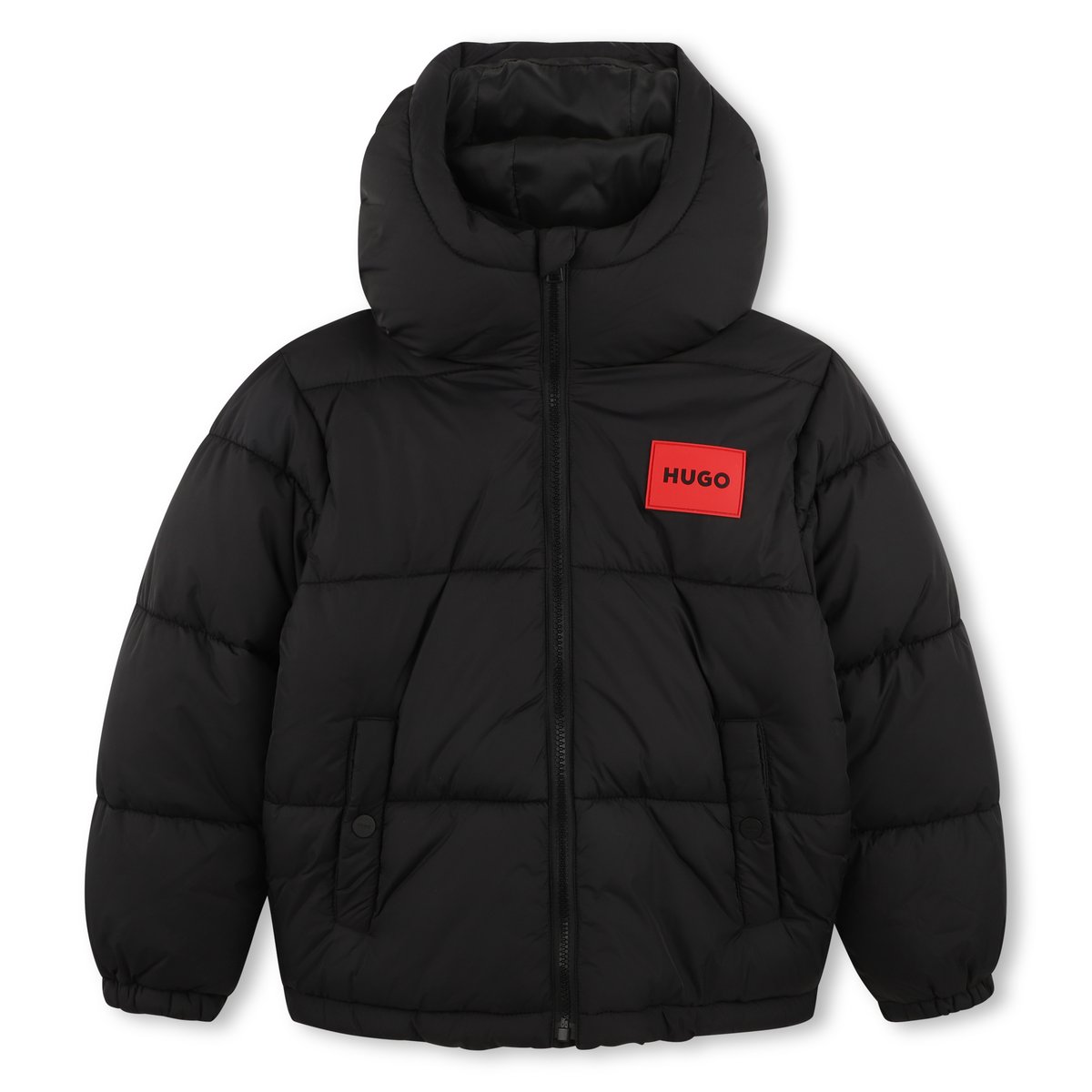 Doudoune à capuche black, HUGO KIDSWEAR