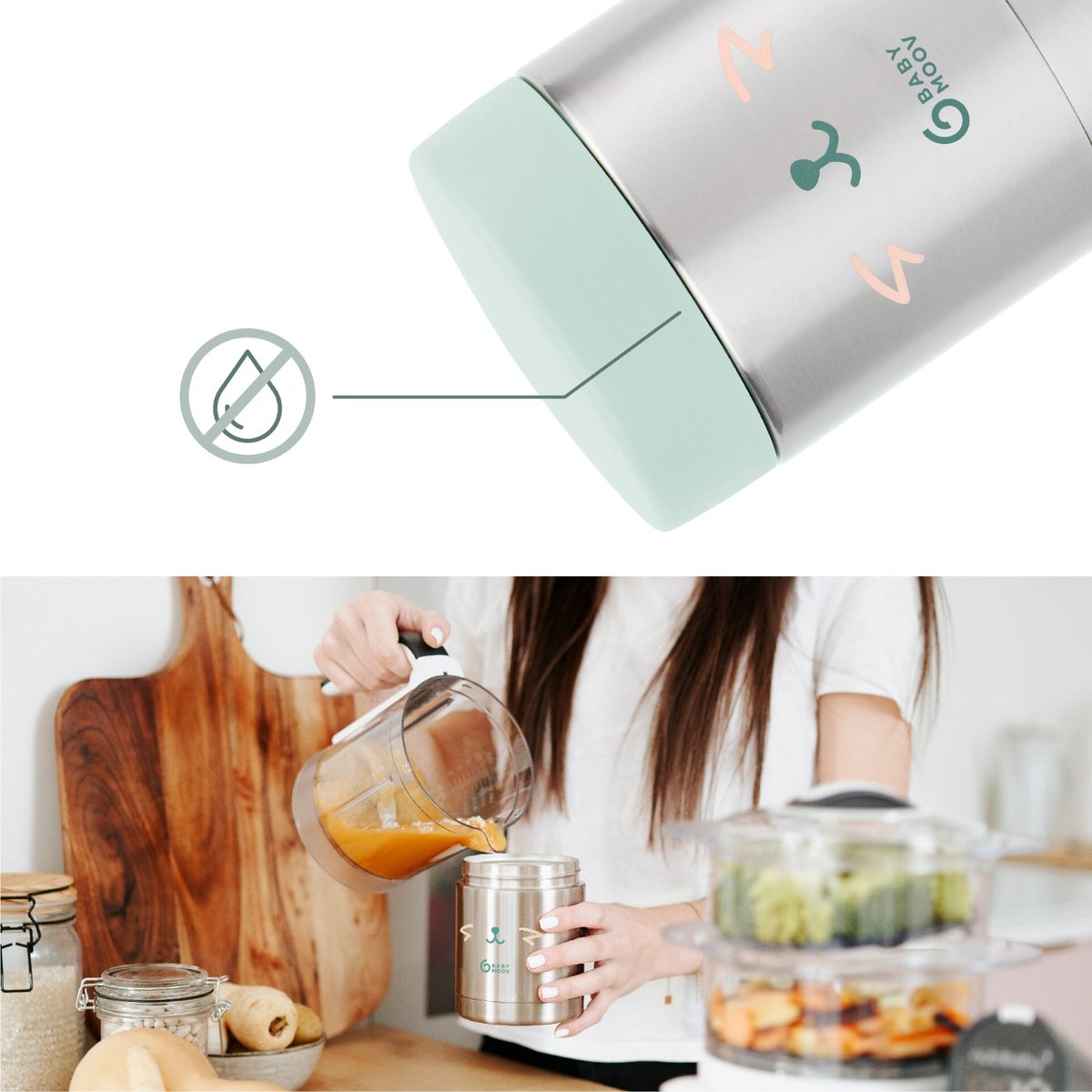 EAT'S ISY - Contenant Inox gris, BABYMOOV
