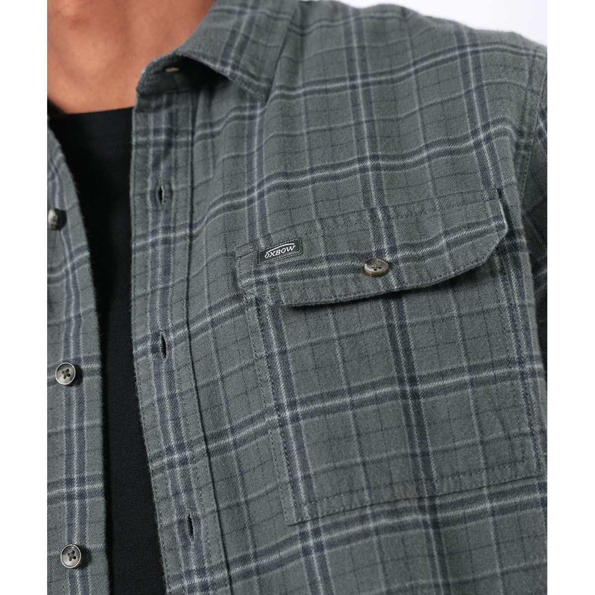 Chemise manches longues CLIFF pewter, OXBOW