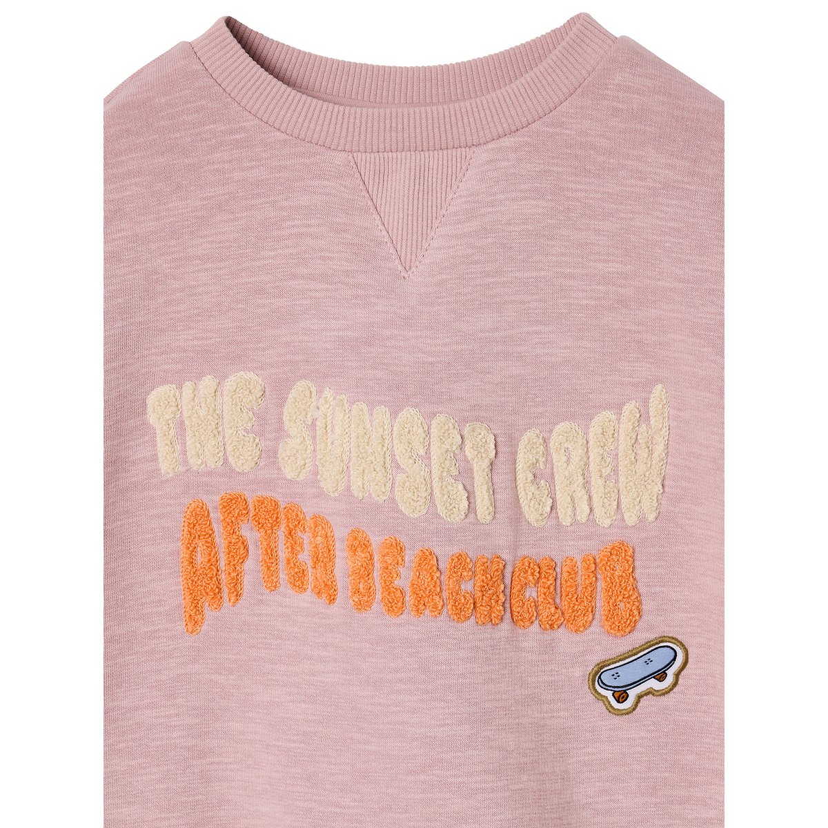 Sweat col rond rose pâle, VERTBAUDET