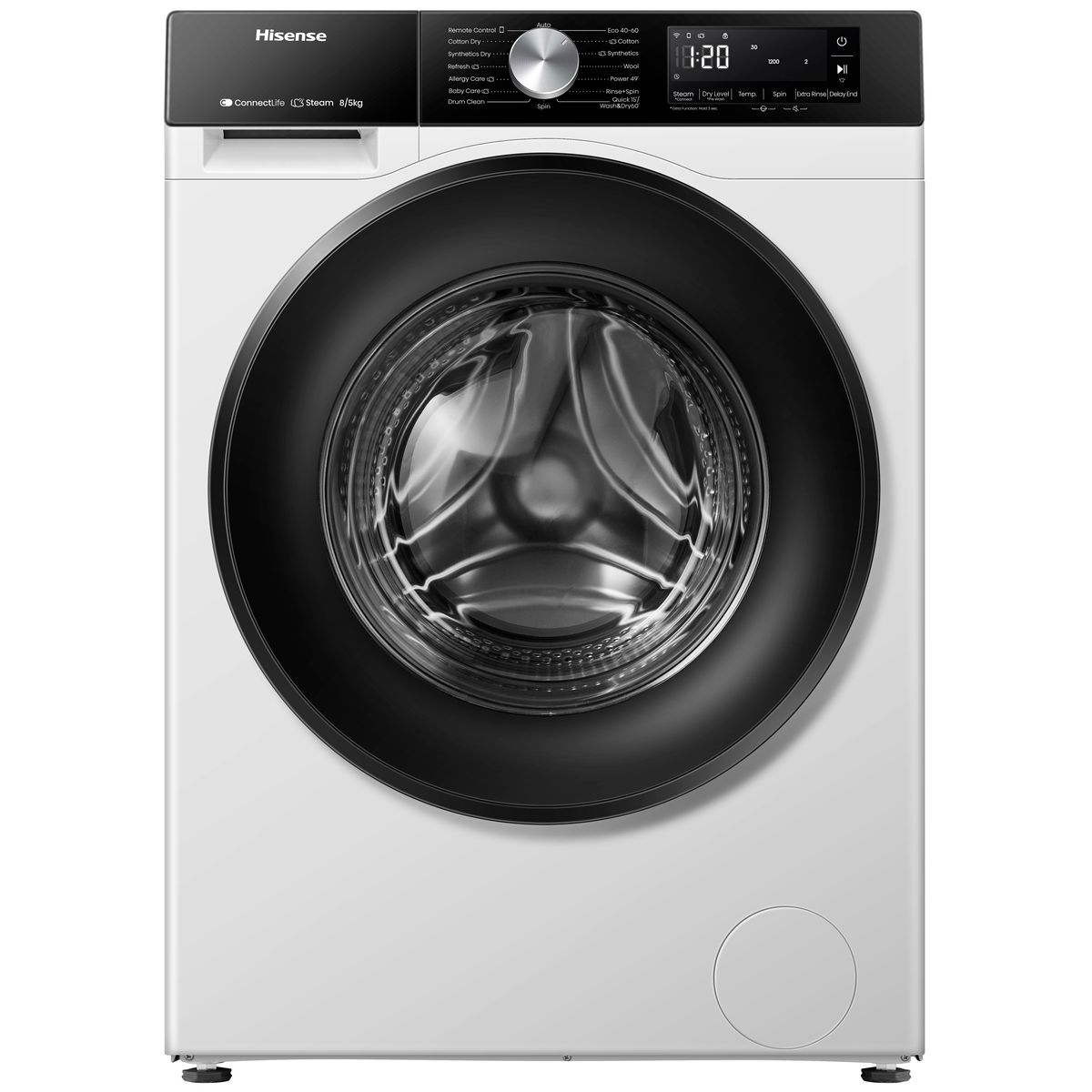 Lave linge séchant hublot WD3S8043BW3 PureJetWash couleur unique, HISENSE