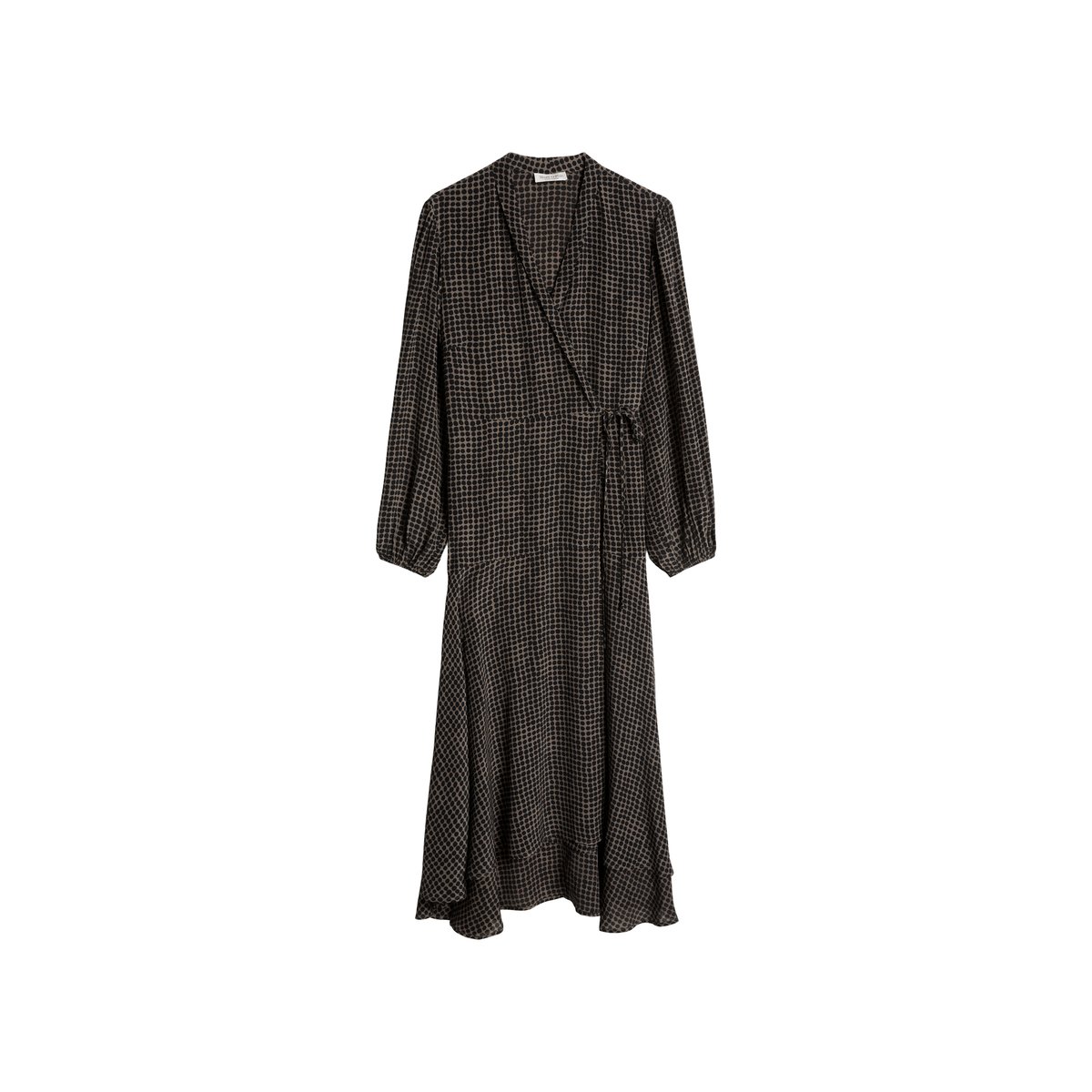 Robe portefeuille coupe trapèze en viscose fluide marron, MARC O'POLO