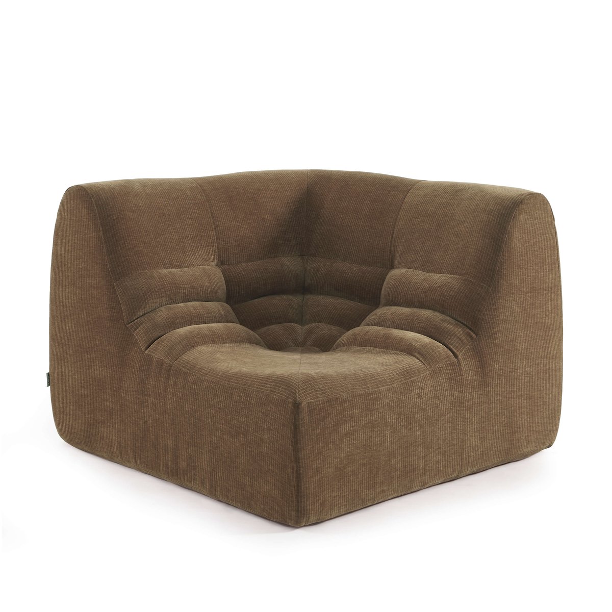 Chauffeuse d'angle 1 place en velours JANIS marron, SORELH