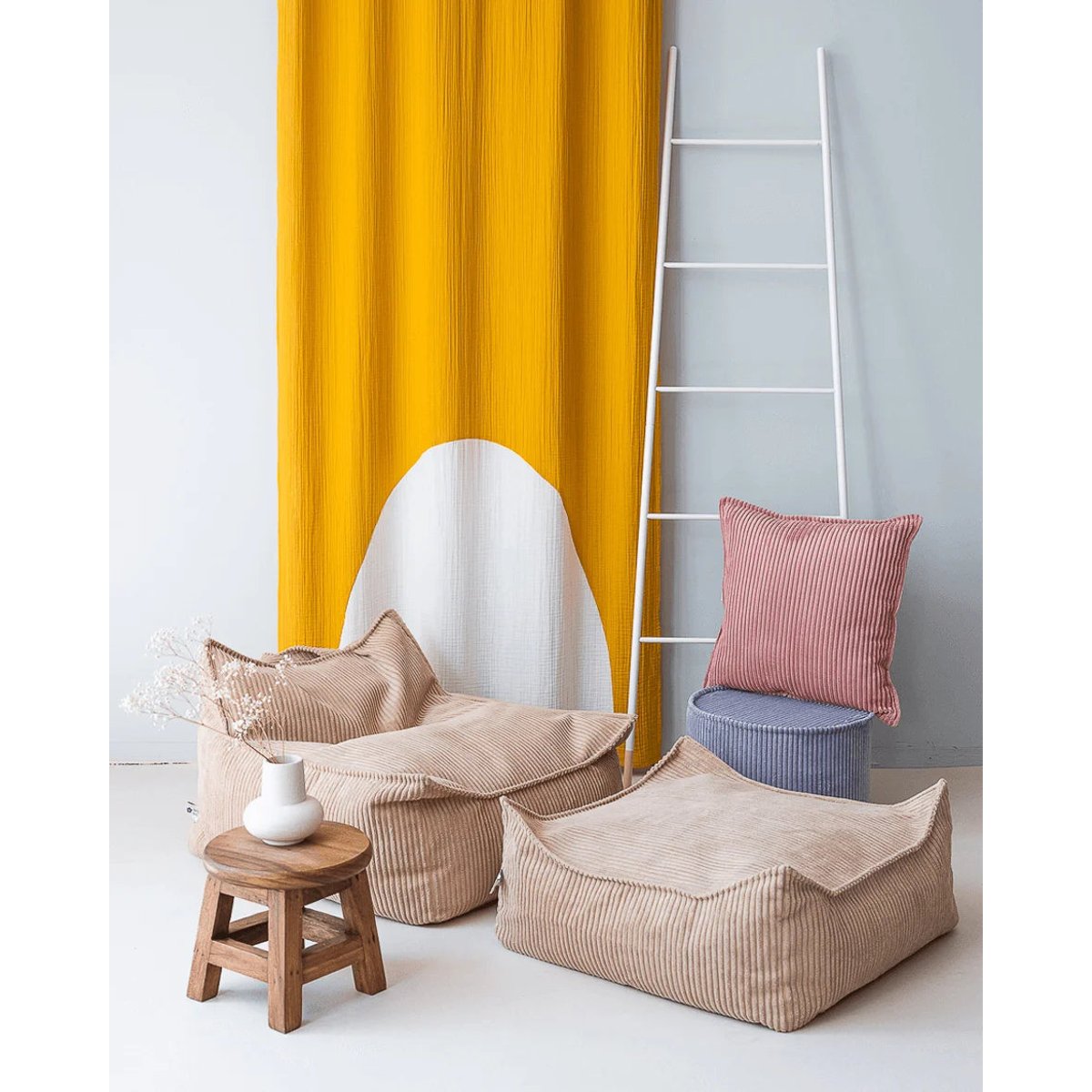 Fauteuil Pouf Enfant en Velours Côtelé brown sugar, WIGIWAMA