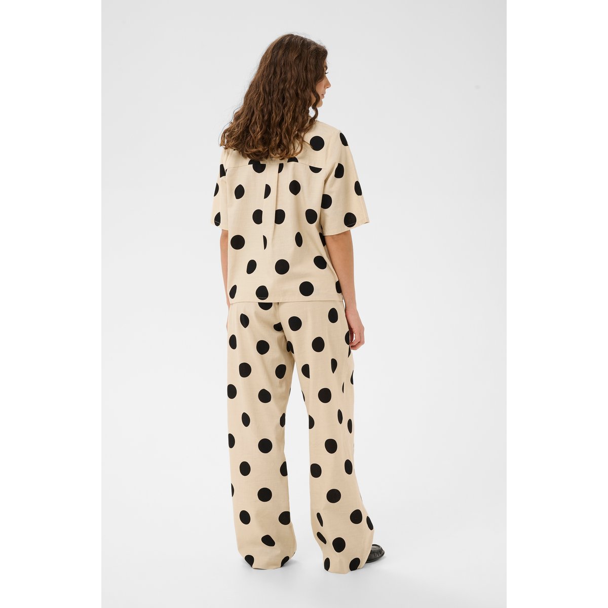Chemise à manches courtes beige whitecap/black dot, CULTURE