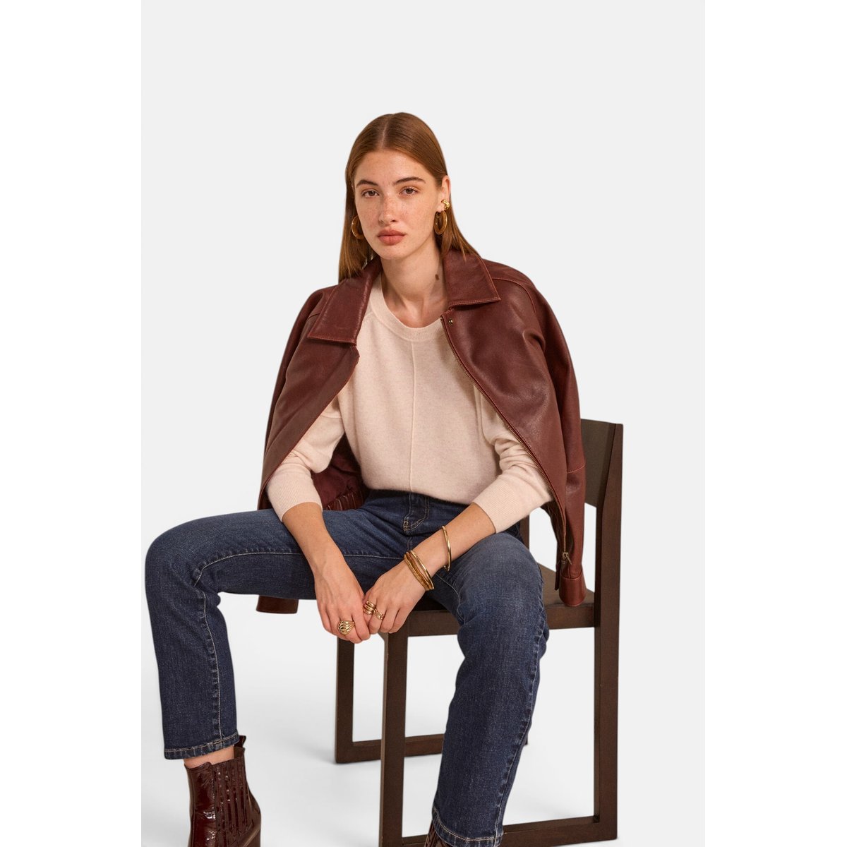 Pull à manches longues en cachemire ARY BIS creme, Maison 123