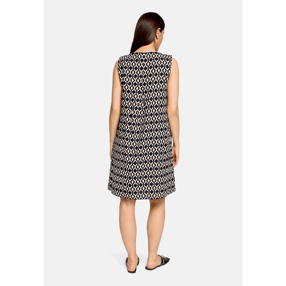 Robe en lin sans manches noir/beige, BETTY BARCLAY