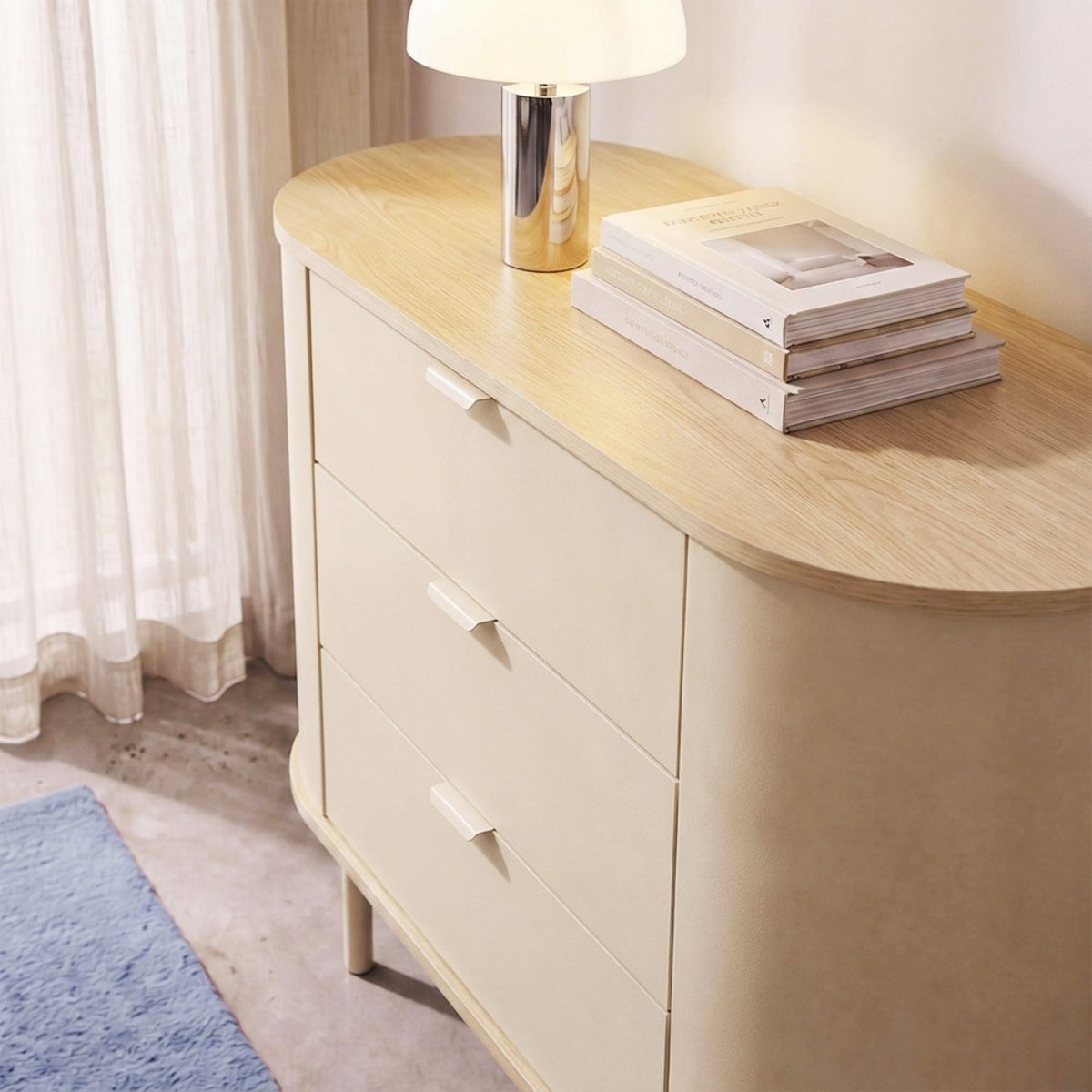 Commode 3 tiroirs en bois et métal- WILL beige, DRAWER