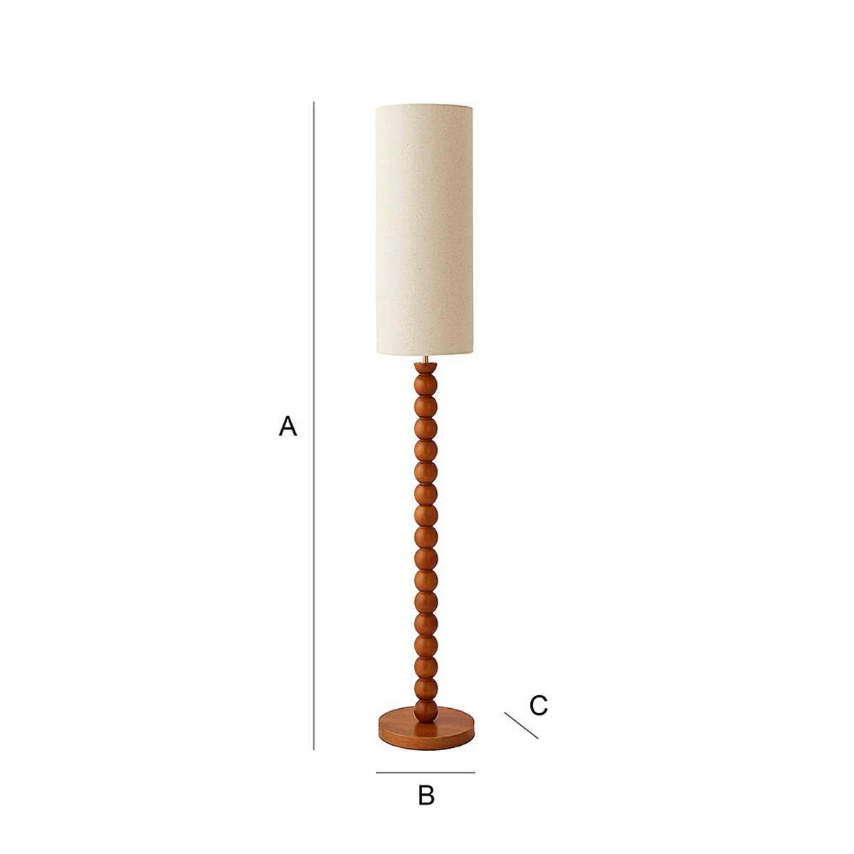 Wiley Walnut Bobbin Floor Lamp with Tall Linen Shade natural, SO'HOME