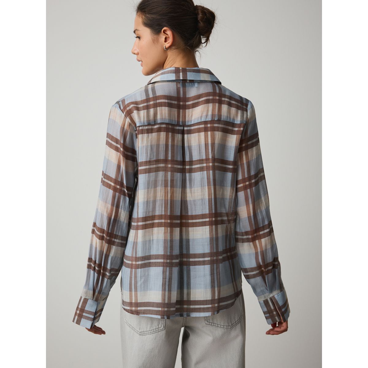 Chemise transparente carreaux bleus/écrus/marrons, NEXT