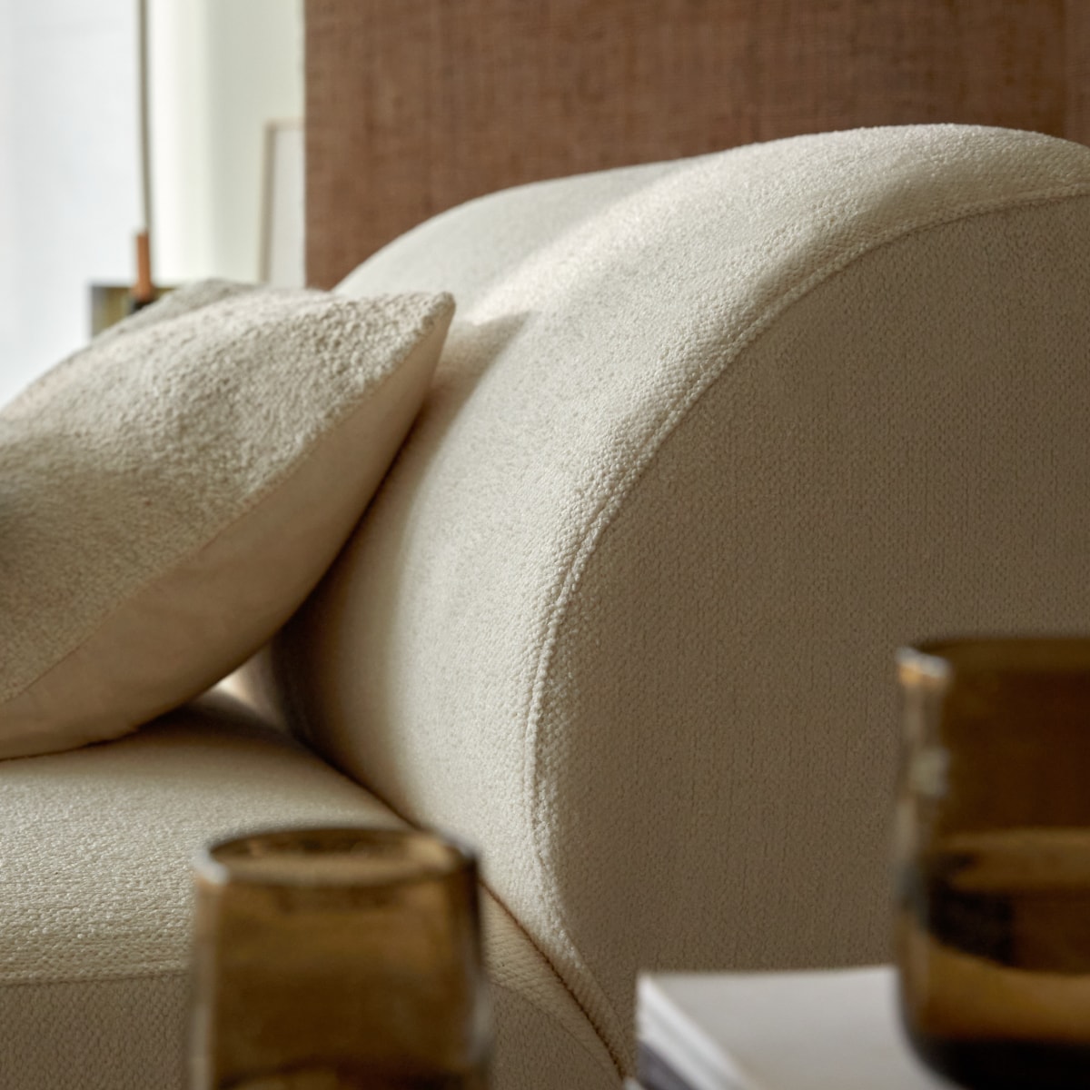 Canapé droit en Tissu, VÉNUS beige, TIKAMOON