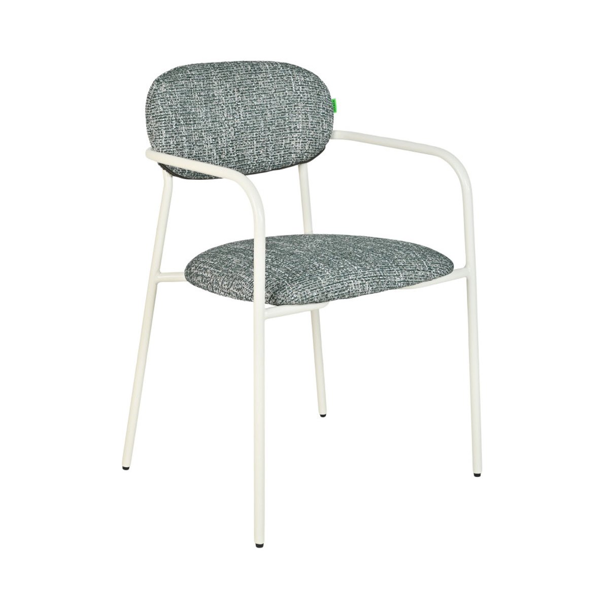 Lot de 2 fauteuils de table en tissu pieds métal- ANATOLE vert, DRAWER