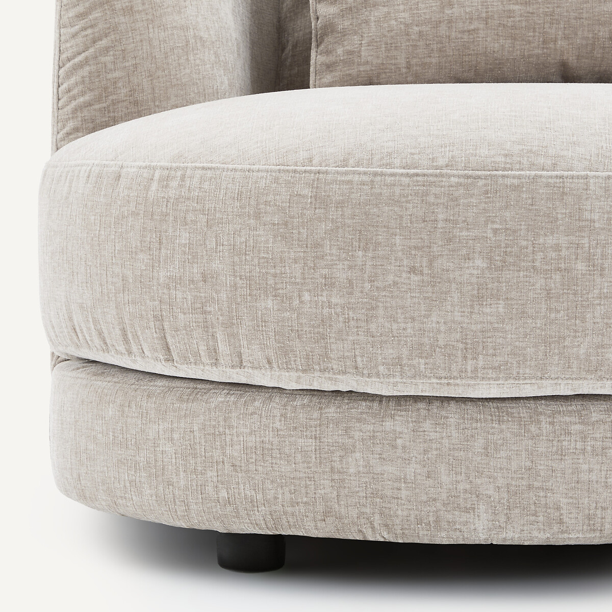 Demi-canapé gauche, modulable en velours chenille, TIBERIO gris clair, AM.PM