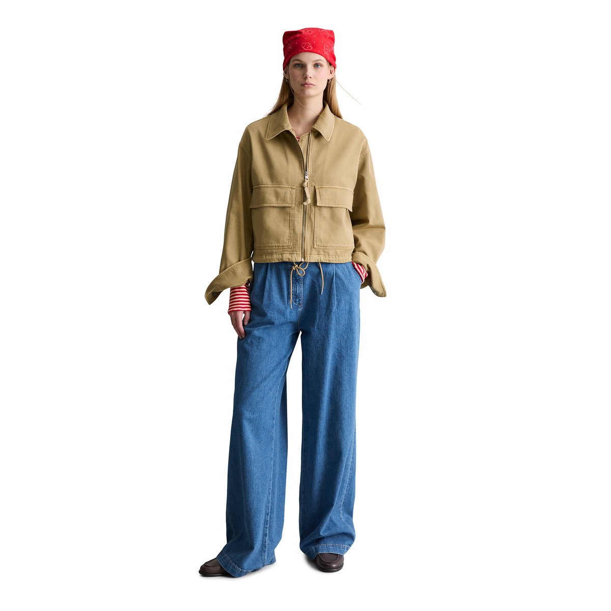 Veste en sergé regular en coton organique-lyocell stretch beige, MARC O’POLO DENIM