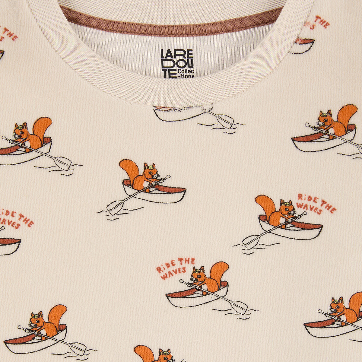 Lote de 2 pijamas de terciopelo con motivo de ardilla beige + camel, LA REDOUTE COLLECTIONS
