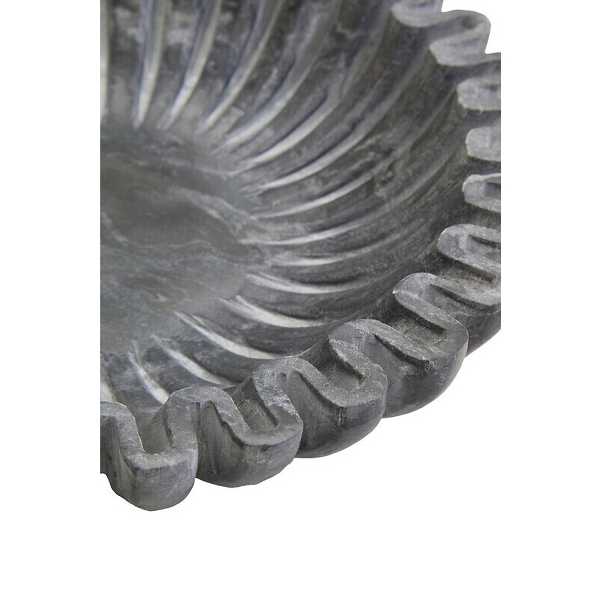 Small Decorative Fluted Marble Bowl in Grey grey, FIFTY FIVE SOUTH