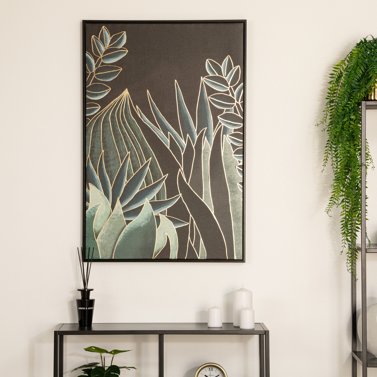 Toile imprimée encadrée motif jungle EMMA multicolore, ATMOSPHERA