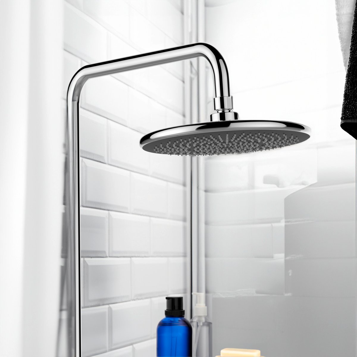 Tête de douche italienne effet pluie chromé clair, WENKO