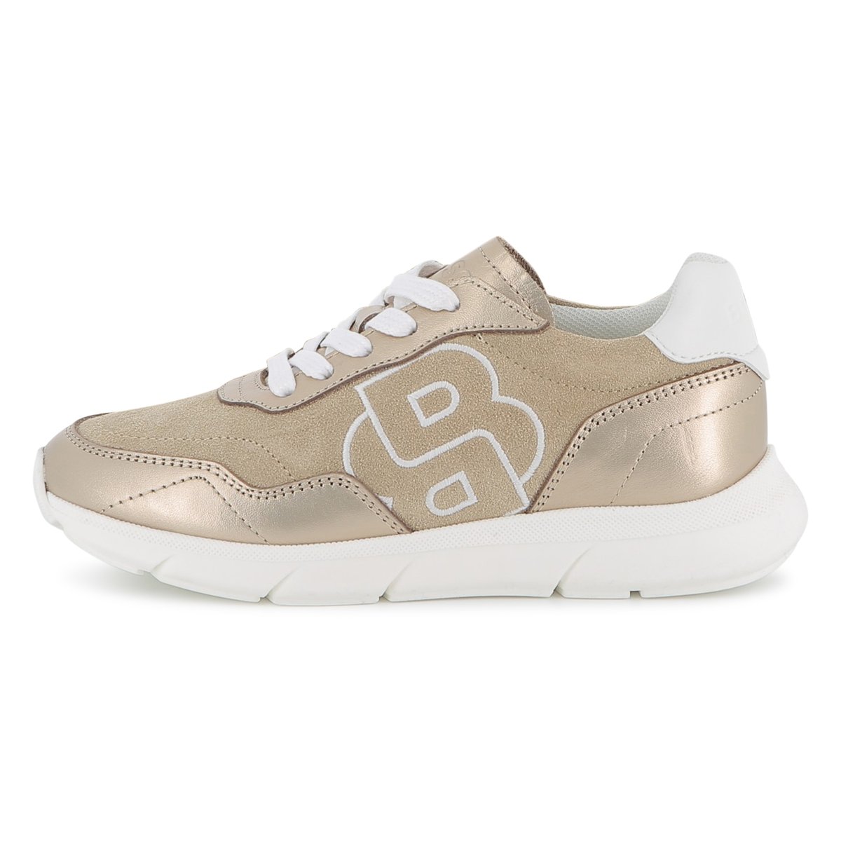 Sneakers stringate grege, BOSS KIDSWEAR