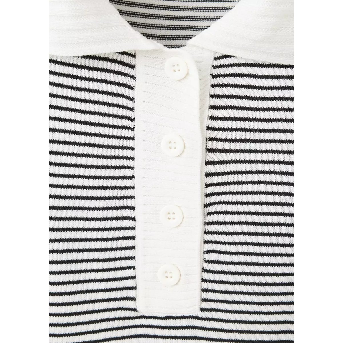 Polo maille fines rayures écru, MANGO