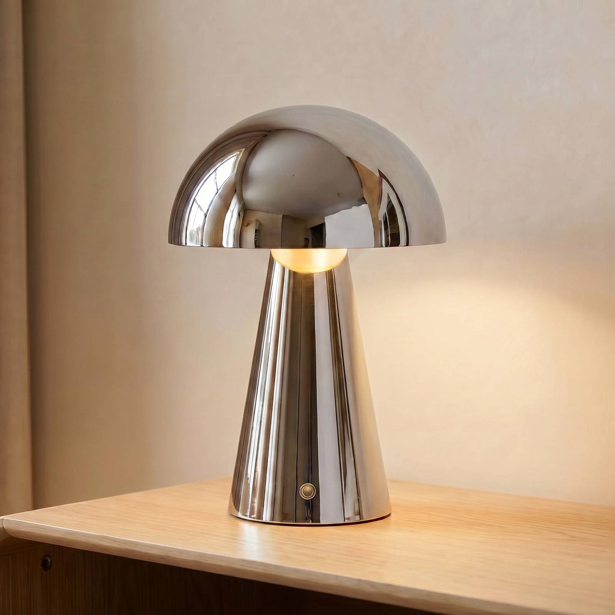 Lampe à poser en métal moderneLED, Nevijo chrome, LINDBY